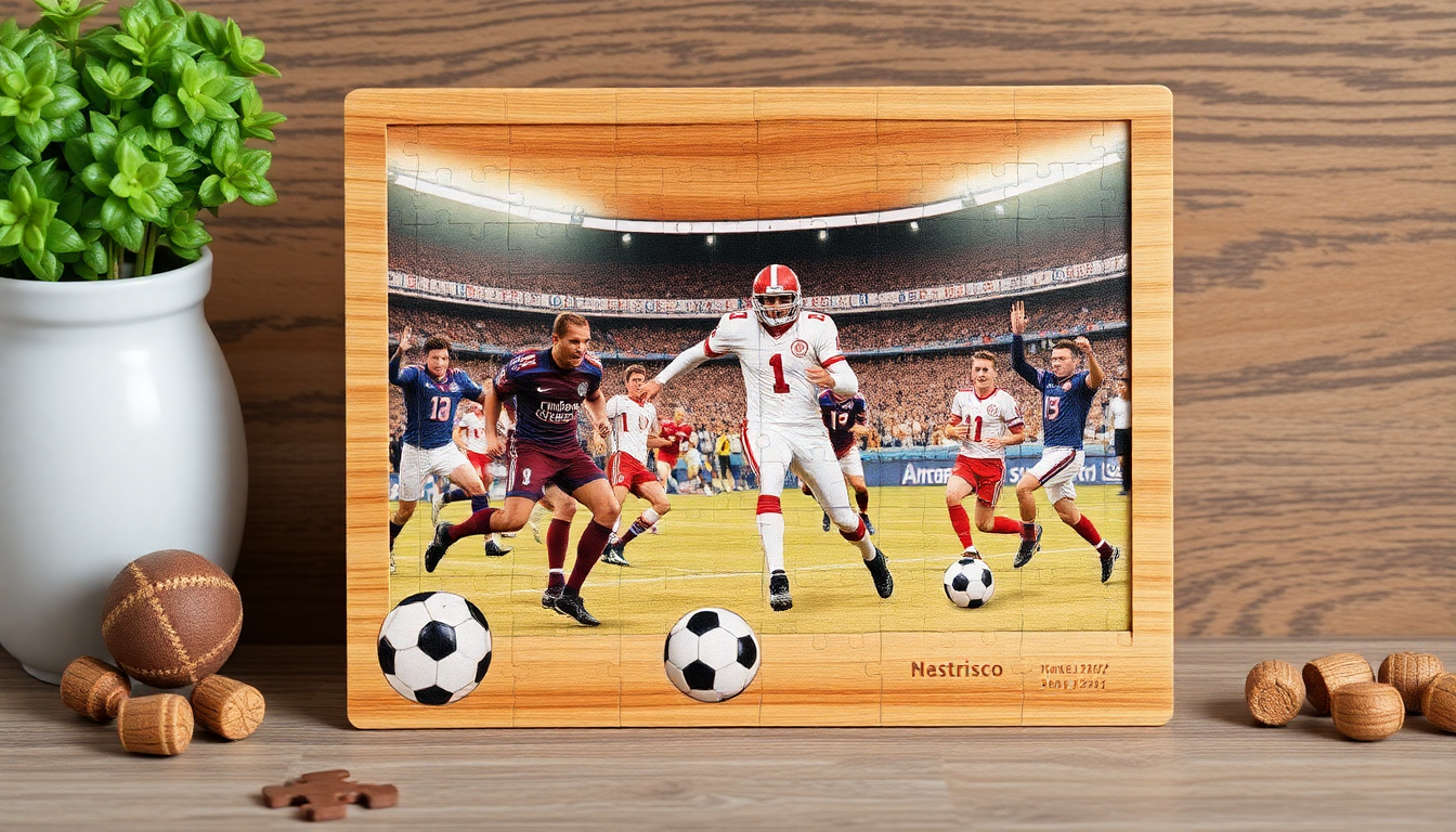 Cadeau foot : puzzle en bois personnalisé qui raconte l’histoire du fan de football et sublime sa déco