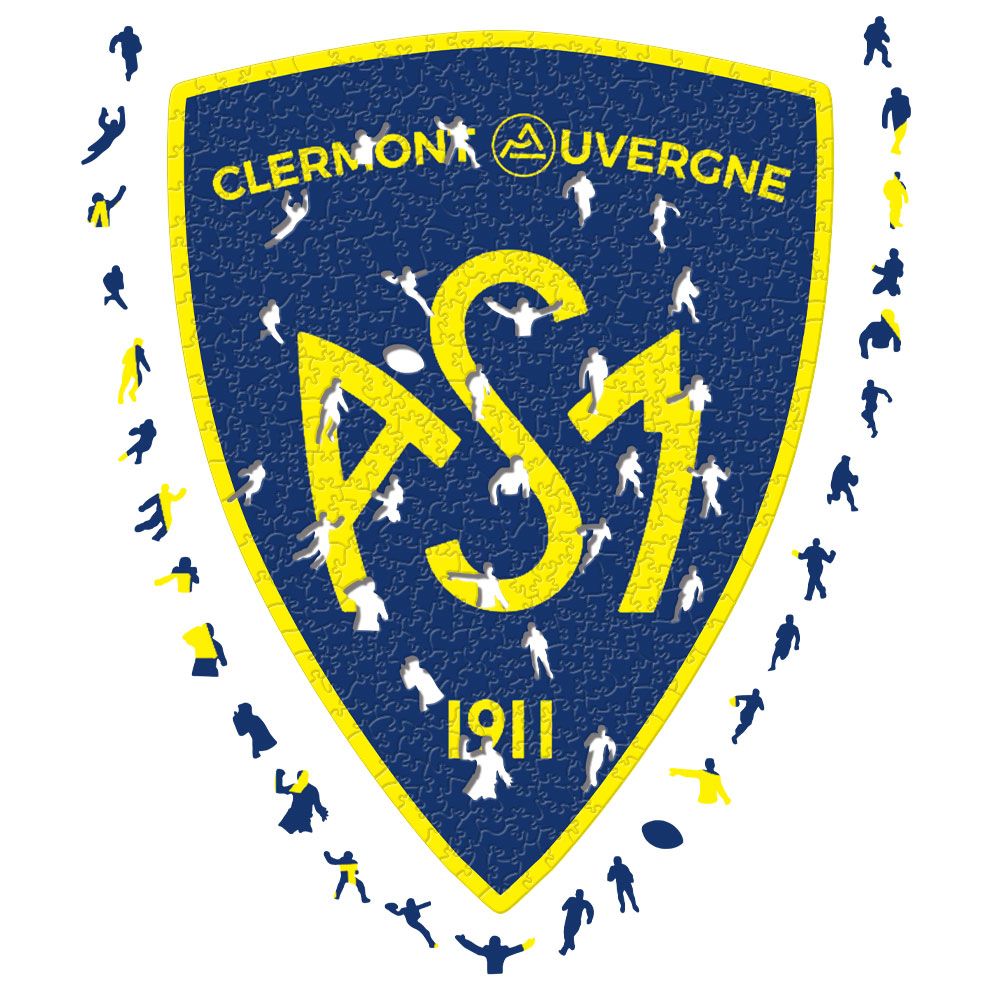 Logotipo de Clermont: rompecabezas de madera