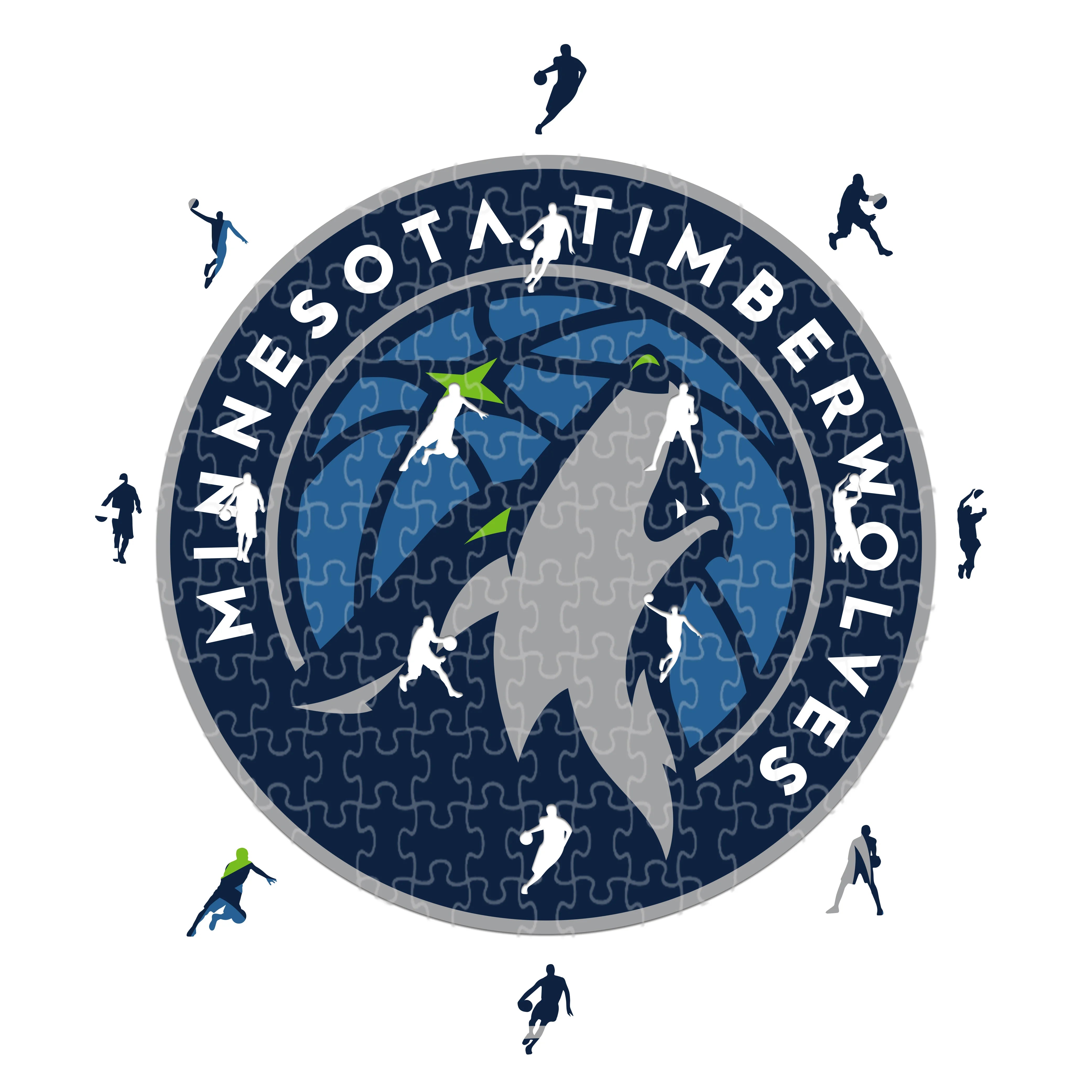 Minesota Timberwolves Logo - Holzpuzzle