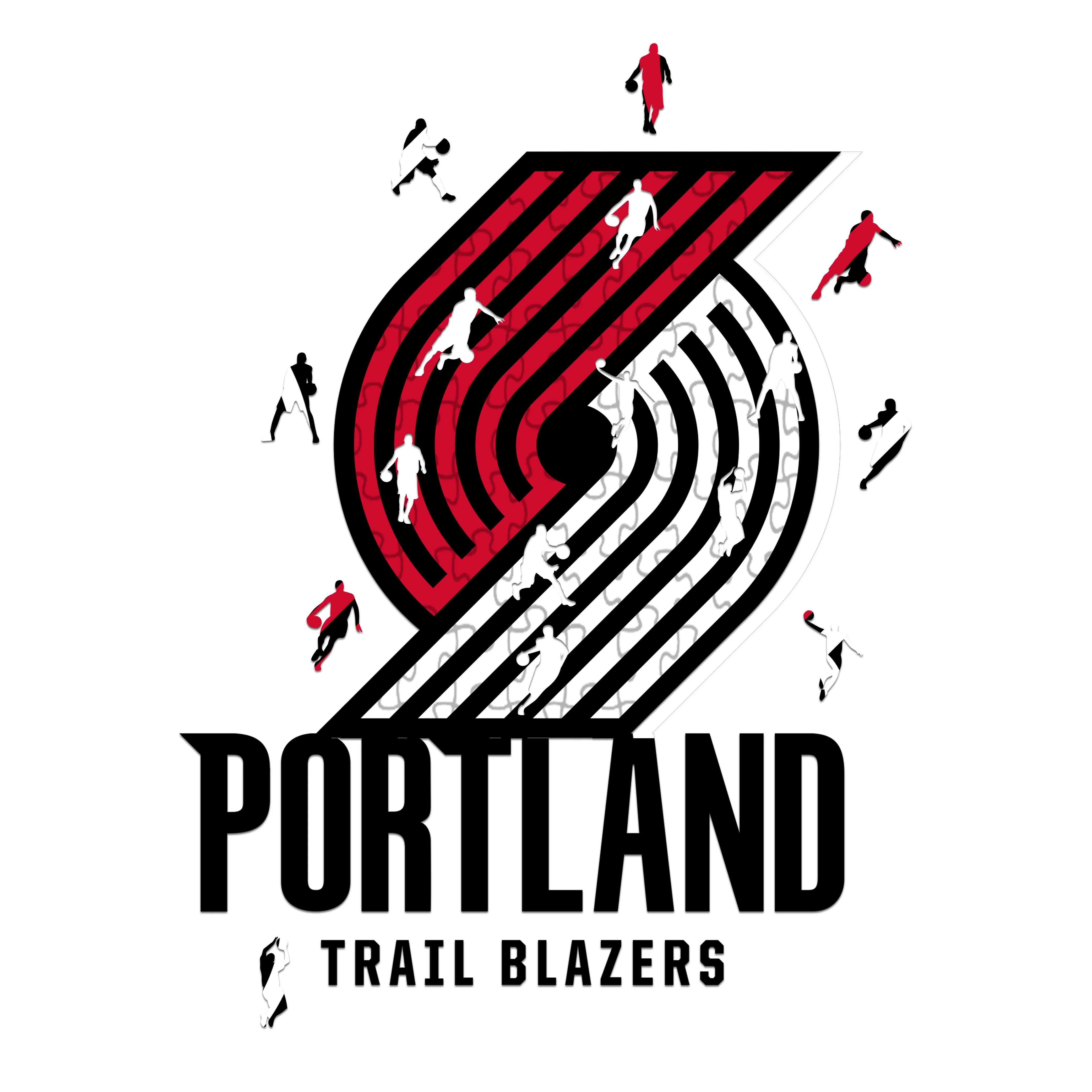 Lógó Portland Trail Blazers - Fíoróg Adhmaid