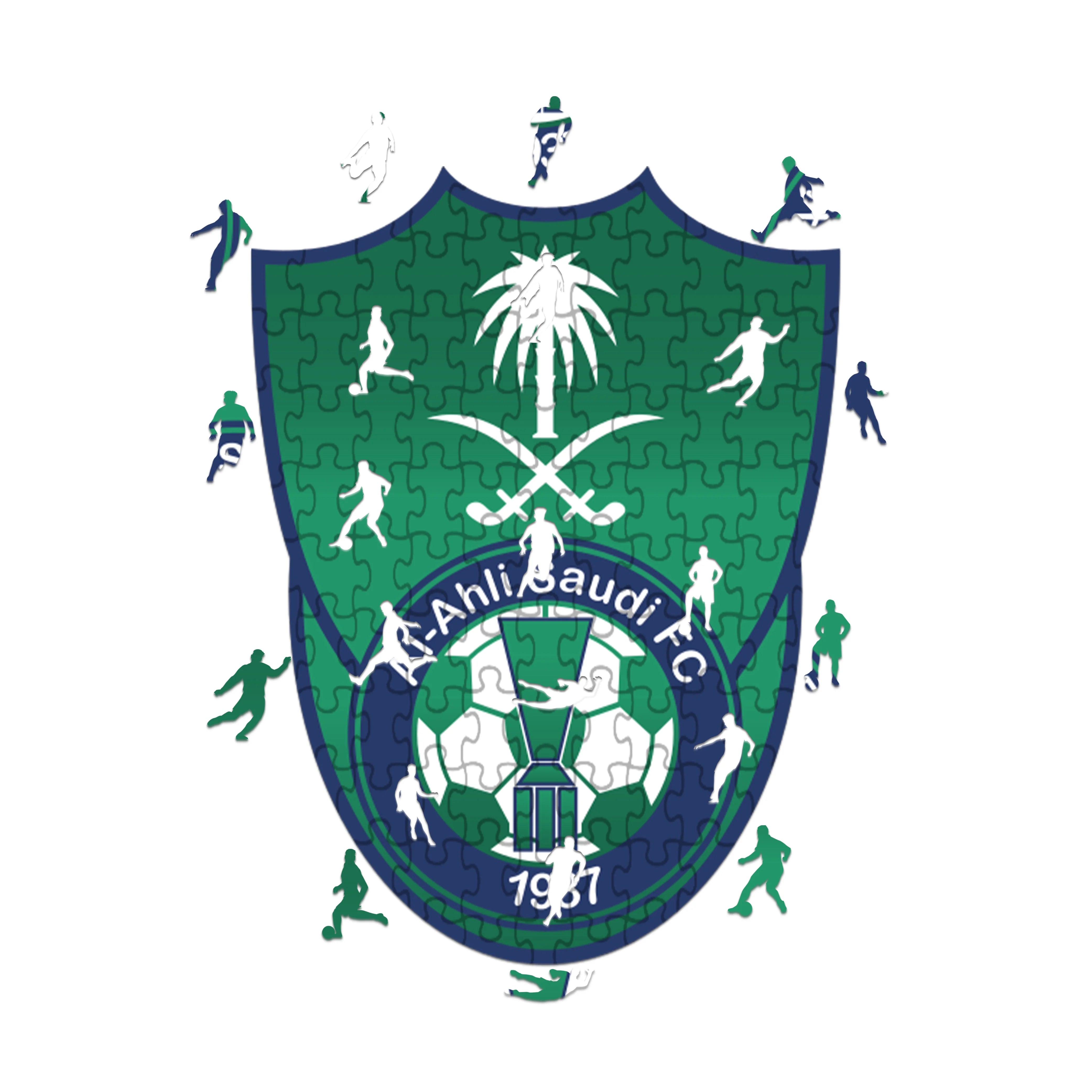 Logo de Al-Ahli Saudi - Rompecabezas de Madera